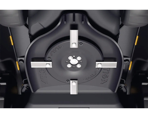 Plateau de coupe avec quatre lames d'un robot tondeuse Stiga.