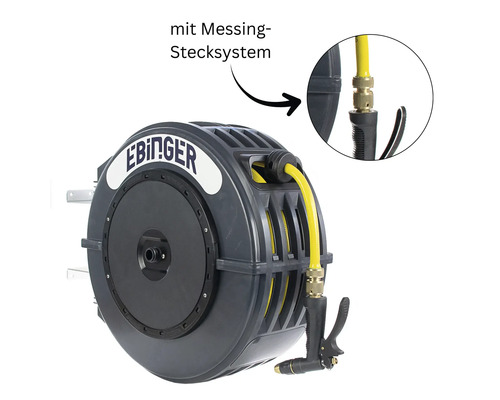 EBIINGER Enrouleur de tuyau avec système d'enfichage en laiton
