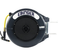 Enrouleur de tuyau EBIINGER avec pistolet pulvérisateur et tuyau jaune