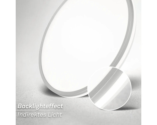 Luminaire LED rond avec rétroéclairage pour lumière indirecte