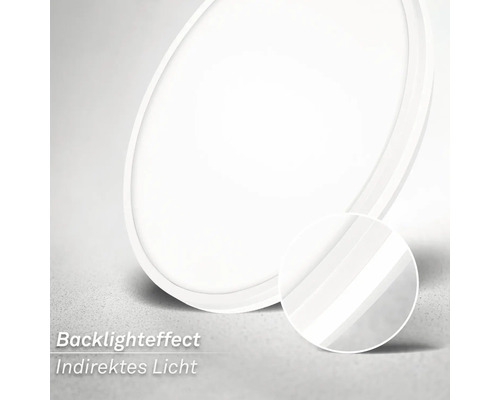 Plafonnier LED rond avec effet de lumière indirecte