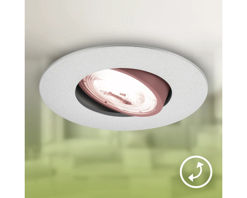 Spot encastrable au plafond avec source de lumière pivotante