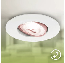 Spot encastrable de plafond rond blanc avec spot pivotant