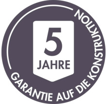 Fünf Jahre Garantie auf die Konstruktion