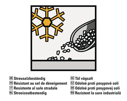 Symbole : Résistant au sel de déneigement