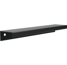 Moderner Kantengriff aus schwarzem Metall für Möbel und Schubladen.