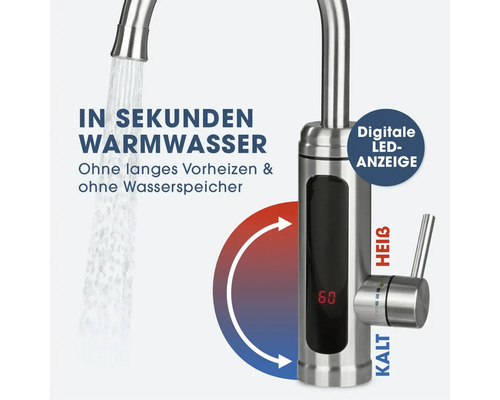 Elektronischer Wasserhahn mit LED Anzeige für die Wassertemperatur