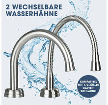 Zwei austauschbare Wasserhähne, kompatibel mit einem 1/2-Zoll-Gartenschlauch