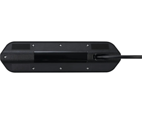 Dessous d'une lampe LED noire avec câble d'alimentation