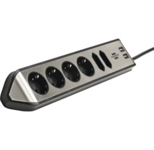 Bloc multiprise avec quatre prises et deux ports USB
