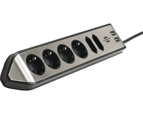Bloc multiprise avec quatre prises et deux ports USB