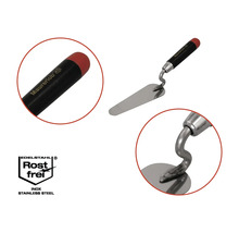 Truelle de maçon avec lame en acier inoxydable et manche noir