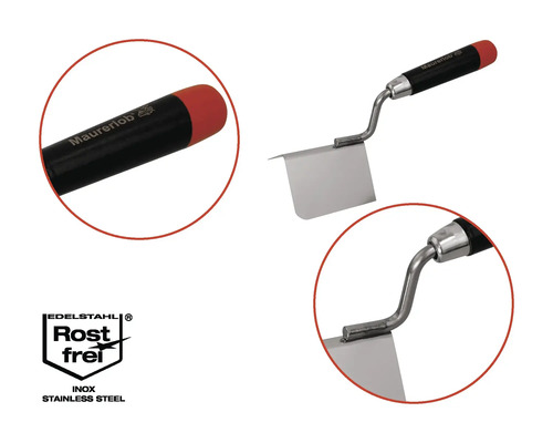 Truelle d'angle Maurerlob en acier inoxydable avec manche