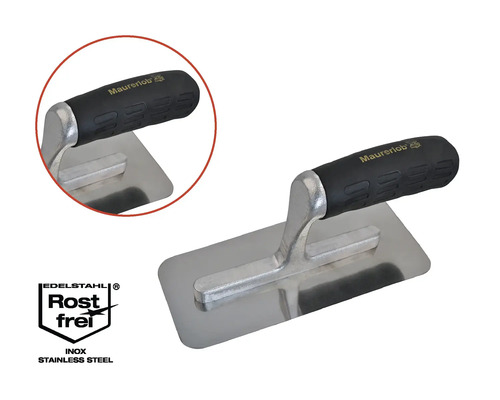 Truelle de maçon en acier inoxydable avec manche ergonomique