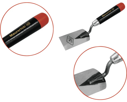 Truelle de maçon avec manche en bois et lame en métal