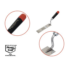 Truelle de maçon en acier inoxydable avec manche en plastique