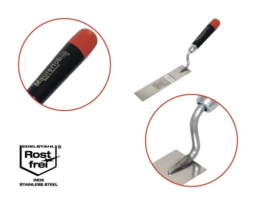 Truelle de maçon en acier inoxydable avec manche en plastique