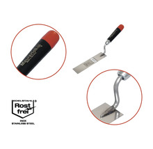 Truelle de maçon en acier inoxydable avec manche en plastique