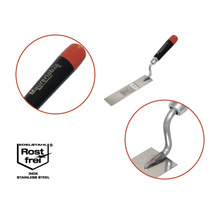 Truelle d'angle Maurerlob avec lame en acier inoxydable et manche en plastique