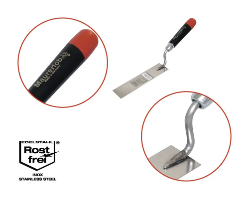 Truelle de maçon avec lame en acier inoxydable et manche ergonomique