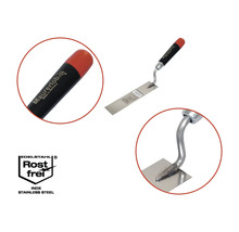 Truelle de maçon en acier inoxydable avec manche en plastique