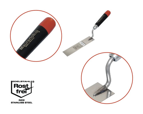 Truelle de maçon en acier inoxydable avec manche en plastique