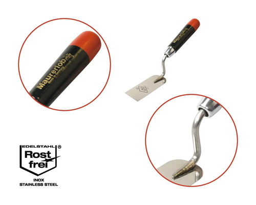 Truelle de maçon en acier inoxydable avec manche en bois