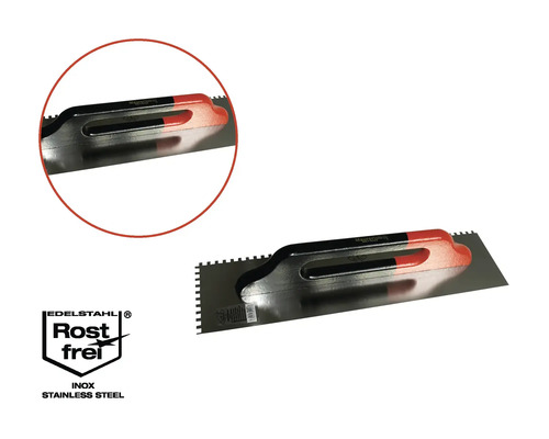 Spatule dentée en acier inoxydable avec poignée ergonomique