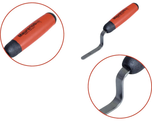 Gratte-joints Maurerlob avec manche en plastique et vues détaillées