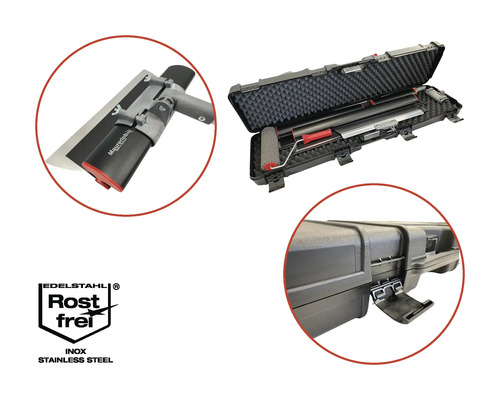 Maurerwerkzeug-Set mit Glättkelle, Griffverlängerung, Farbroller und Werkzeugkoffer