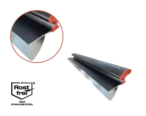 Spatule d'angle en acier inoxydable avec le label Rostfrei