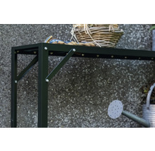 Table de jardin avec cadre en métal et panier