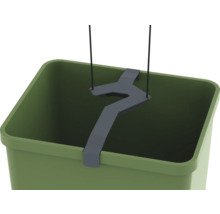 Pot de fleurs vert avec support pour un système d'irrigation