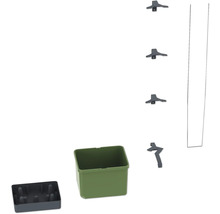 Pièces détachées pour un système de mur végétal composé d'un bac à plantes, de supports et d'accessoires