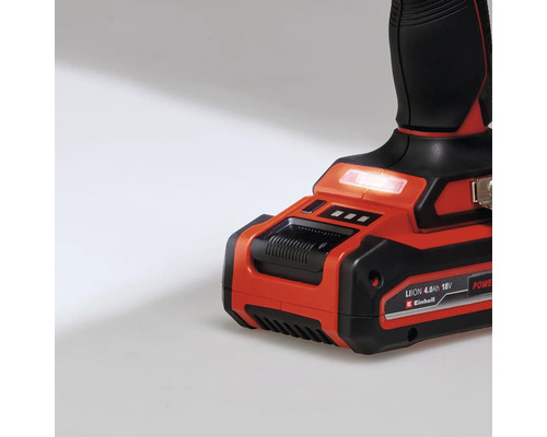 Vue détaillée de la perceuse-visseuse sans fil Einhell