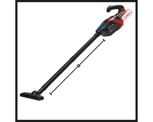 Un aspirateur sans fil Einhell avec tube d'aspiration et embout