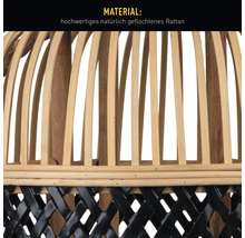 Gros plan de meubles en rotin avec motif tressé