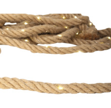 Corde en chanvre avec guirlande lumineuse à LED intégrée pour un éclairage décoratif.