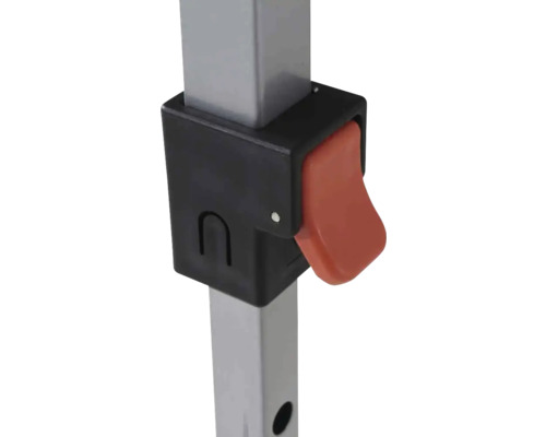 Detailansicht eines Gestängeelements mit Verstellmechanismus für ein Pavillon