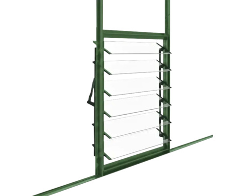 Fenêtre à persiennes avec mécanisme rotatif et persiennes en verre