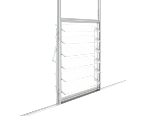 Fenêtre à lamelles avec cadre en aluminium et lamelles en verre