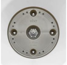 Logo Elho, dessous d'un pot de fleurs, diamètre 25 centimètres, volume 5,5 litres