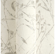 Papier peint avec motif floral, branches et feuilles façon croquis