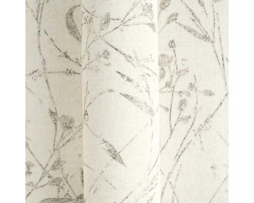 Papier peint avec motif floral, branches et feuilles façon croquis