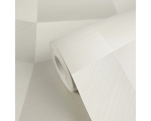 Rouleau de papier peint avec un motif géométrique structuré de fines lignes diagonales.