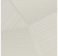Papier peint blanc structuré avec un motif géométrique de fines lignes parallèles.