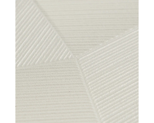 Papier peint blanc structuré avec un motif géométrique de fines lignes parallèles.