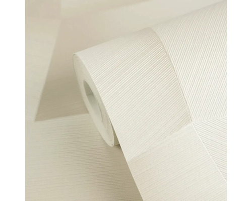 Tapetenrolle mit geometrischem Strukturmuster aus diagonalen Linien, die Dreiecke bilden.