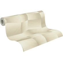 Vliestapete mit geometrischem Muster und strukturierter Oberfläche in Beige