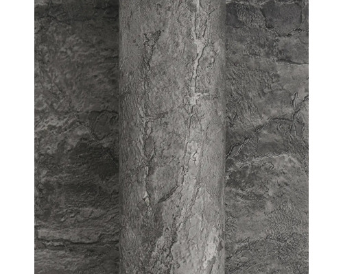 Papier peint intissé gris avec aspect pierre et surface structurée.